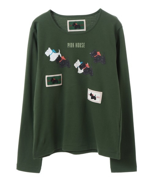 PINK HOUSE(ピンクハウス)の「スコッチテリアプリントカットソー(Tシャツ/カットソー・レディース・ピンク/キナリ/ブラック/ブルー/グリーン・LARGE/MEDIUM)」の4枚目の写真