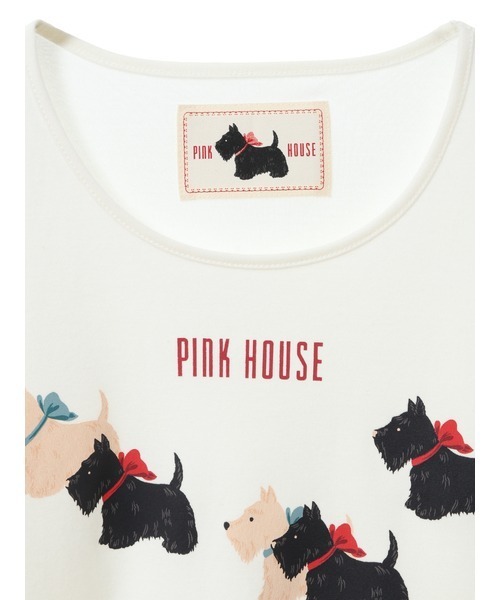 PINK HOUSE ピンクハウス 中綿 モッズコート テリア 犬柄 ブラック PINK HOUSE ピンクハウス 中綿 モッズコート テリア 犬柄 ブラック