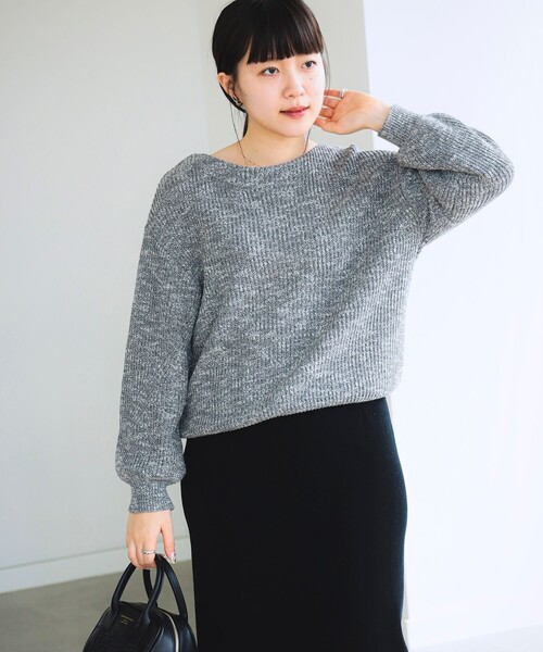 B:MING by BEAMS(ビーミングバイビームス)の「B:MING by BEAMS / メランジ ニット(ニット/セーター・レディース・ベージュ/グレー/ネイビー/ブルー/チャコールグレー・FREE)」の9枚目の写真