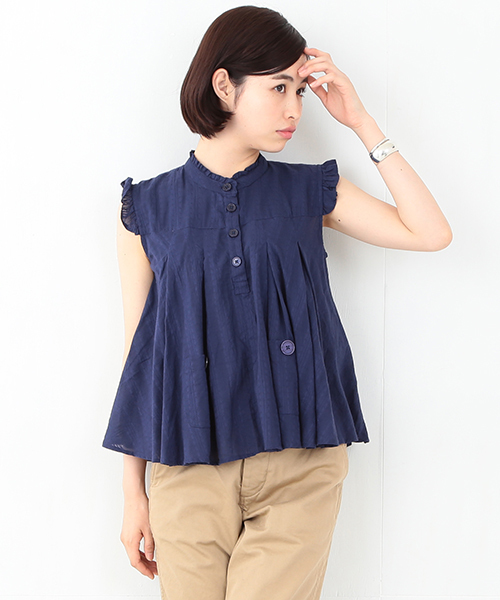 BEAMS BOY(ビームスボーイ)の「○OZ CREATION / エリソデ フリル プルオーバー(シャツ/ブラウス・レディース・ホワイト/ナチュラル/ネイビー・ONE SIZE)」の3枚目の写真