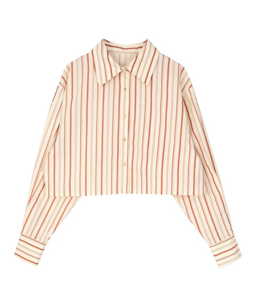 miette(ミエット)の「ゴールドボタンストライプショートシャツ(シャツ/ブラウス・レディース・ライトブルー/ホワイト系その他・FREE)」の4枚目の写真