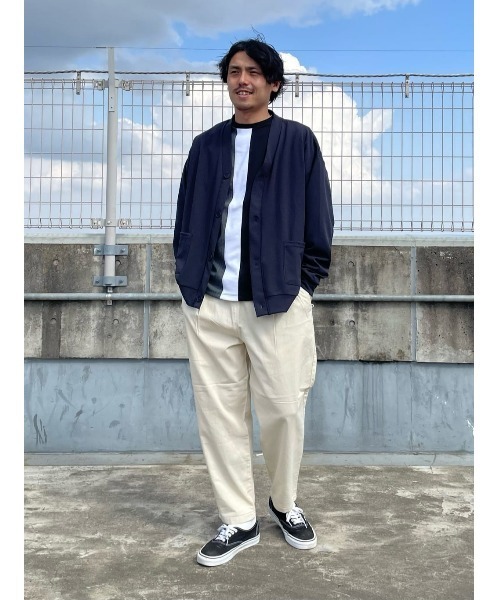 PLUS ONE(プラスワン)の「【PLUS ONE】ジョーゼットカーディガン(カーディガン/ボレロ・メンズ・サックスブルー/ダークグレー/ベージュ・M/L/XL)」の20枚目の写真