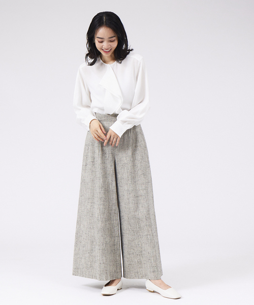 qualite（カリテ）の「《セットアップ対応》シルクネップツィードパンツ（その他パンツ・レディース・ベージュ・38/36）」の11枚目の写真