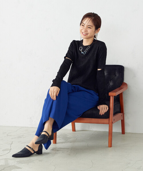 COMME CA ISM(コムサイズム)の「アームカバー トップス(Tシャツ/カットソー・レディース・ブラック/アイボリー・MEDIUM/LARGE)」の8枚目の写真