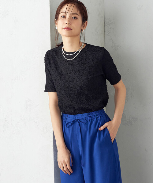COMME CA ISM(コムサイズム)の「アームカバー トップス(Tシャツ/カットソー・レディース・ブラック/アイボリー・MEDIUM/LARGE)」の12枚目の写真
