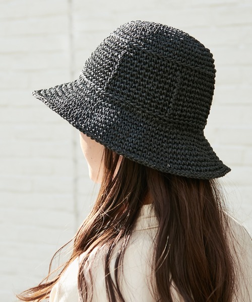 Actually(アクチュアリー)の「手編みペーパーハット(ハット・レディース・ベージュ/ブラック・フリー)」の14枚目の写真