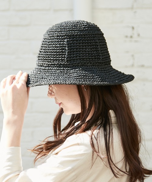 Actually(アクチュアリー)の「手編みペーパーハット(ハット・レディース・ベージュ/ブラック・フリー)」の15枚目の写真