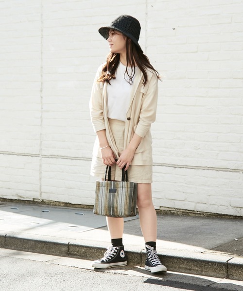 Actually(アクチュアリー)の「手編みペーパーハット(ハット・レディース・ベージュ/ブラック・フリー)」の12枚目の写真