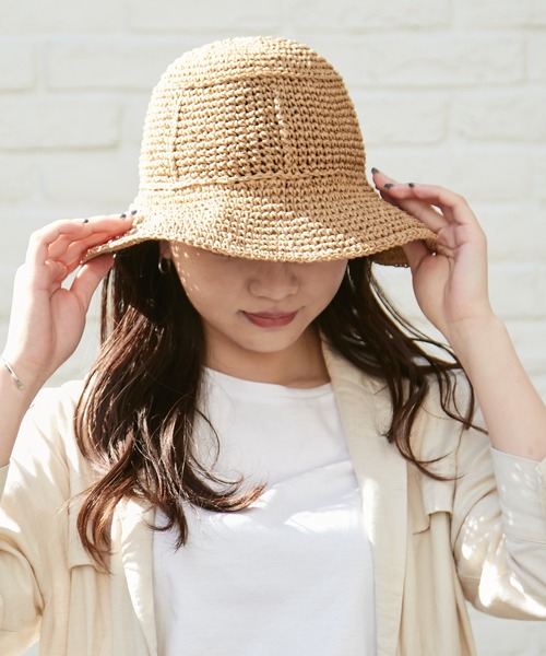Actually(アクチュアリー)の「手編みペーパーハット(ハット・レディース・ベージュ/ブラック・フリー)」の22枚目の写真