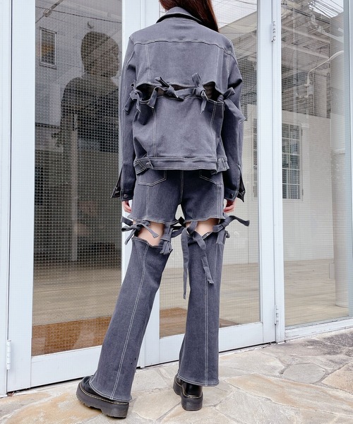 PAIN(ペイン)の「デニムリボンジャケット(デニムジャケット・レディース・インディゴブルー/グレー・FREE)」の16枚目の写真