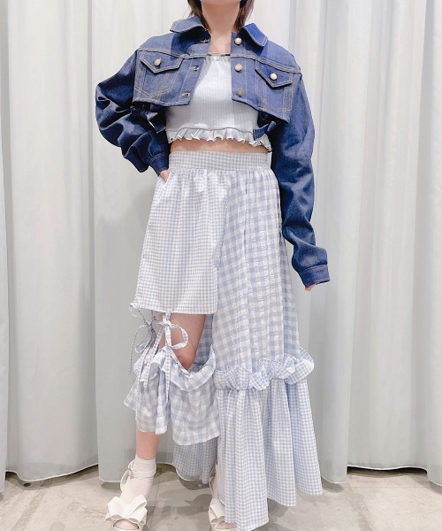 PAIN(ペイン)の「デニムリボンジャケット(デニムジャケット・レディース・インディゴブルー/グレー・FREE)」の21枚目の写真