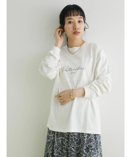 CRAFT STANDARD BOUTIQUE(クラフトスタンダードブティック)の「BOUTIQUE L/S TEE-B(Tシャツ/カットソー・レディース・オフホワイト/ブラウン/ブラック・L/M/XL)」の8枚目の写真