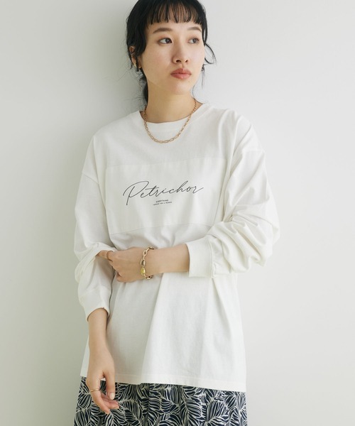 CRAFT STANDARD BOUTIQUE(クラフトスタンダードブティック)の「BOUTIQUE L/S TEE-B(Tシャツ/カットソー・レディース・オフホワイト/ブラウン/ブラック・L/M/XL)」の1枚目の写真