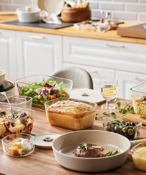 FIKA GLASS 耐熱ガラス製食品保存容器 四角タイプ 1380ml単品