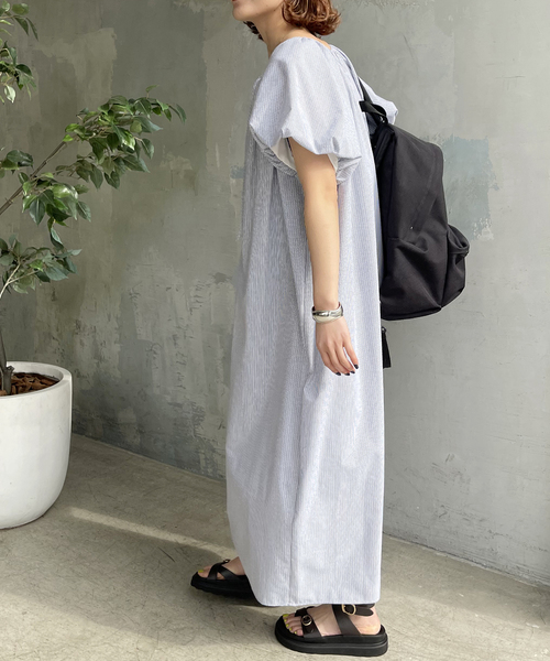 Spick&Span スピックアンドスパン　サッカーパフスリーブワンピース38 Spick & Span（スピックアンドスパン）の「サッカーパフスリーブ