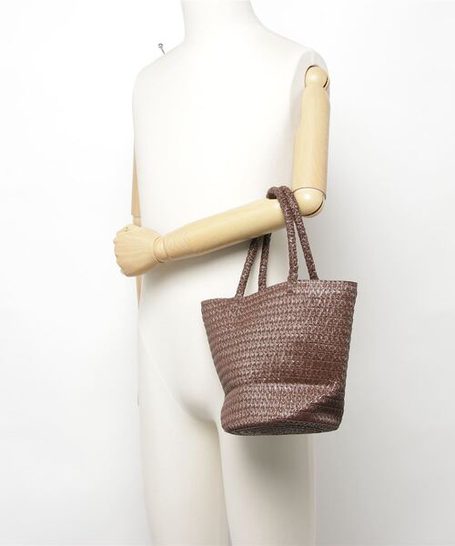 SETUP7(セットアップセブン)の「【SETUP7】巾着仕様 軽量手提げかごトートバッグ SNBD ※(かごバッグ・レディース・グレー/ブラウン/ベージュ/アイボリー/ブラック・FREE)」の9枚目の写真