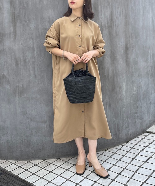 SETUP7(セットアップセブン)の「【SETUP7】巾着仕様 軽量手提げかごトートバッグ SNBD ※(かごバッグ・レディース・グレー/ブラウン/ベージュ/アイボリー/ブラック・FREE)」の11枚目の写真