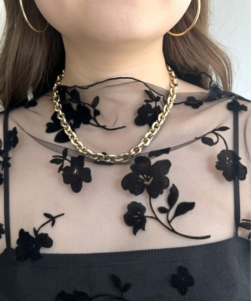 prose verse（プロズヴェール）の「フロッキフラワーシアートップス（Tシャツ/カットソー・レディース・ブラック/モカ・ﾌﾘ-）」の15枚目の写真