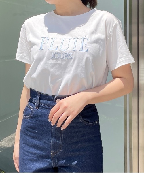 one way（ワンウェイ）の「【新色追加】PLUIE刺繍ロゴTシャツ（Tシャツ/カットソー・レディース・ピンク/ホワイト/ライトベージュ/ブラック/ホワイト×ブルー/ブラウン/ホワイト系その他・FREE）」の3枚目の写真