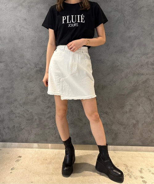 one way（ワンウェイ）の「【新色追加】PLUIE刺繍ロゴTシャツ（Tシャツ/カットソー・レディース・ピンク/ホワイト/ライトベージュ/ブラック/ホワイト×ブルー/ブラウン/ホワイト系その他・FREE）」の8枚目の写真