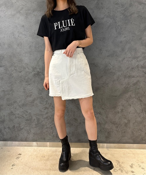 one way（ワンウェイ）の「【新色追加】PLUIE刺繍ロゴTシャツ（Tシャツ/カットソー・レディース・ピンク/ホワイト/ライトベージュ/ブラック/ホワイト×ブルー/ブラウン/ホワイト系その他・FREE）」の9枚目の写真