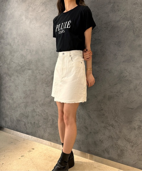 one way（ワンウェイ）の「【新色追加】PLUIE刺繍ロゴTシャツ（Tシャツ/カットソー・レディース・ピンク/ホワイト/ライトベージュ/ブラック/ホワイト×ブルー/ブラウン/ホワイト系その他・FREE）」の10枚目の写真