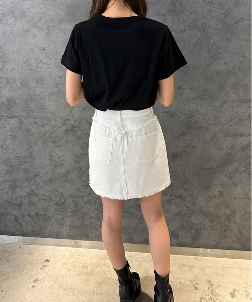 one way（ワンウェイ）の「【新色追加】PLUIE刺繍ロゴTシャツ（Tシャツ/カットソー・レディース・ピンク/ホワイト/ライトベージュ/ブラック/ホワイト×ブルー/ブラウン/ホワイト系その他・FREE）」の11枚目の写真