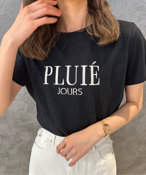 one way（ワンウェイ）の「【新色追加】PLUIE刺繍ロゴTシャツ（Tシャツ/カットソー・レディース・ピンク/ホワイト/ライトベージュ/ブラック/ホワイト×ブルー/ブラウン/ホワイト系その他・FREE）」の12枚目の写真