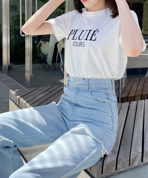 one way（ワンウェイ）の「【新色追加】PLUIE刺繍ロゴTシャツ（Tシャツ/カットソー・レディース・ピンク/ホワイト/ライトベージュ/ブラック/ホワイト×ブルー/ブラウン/ホワイト系その他・FREE）」の15枚目の写真