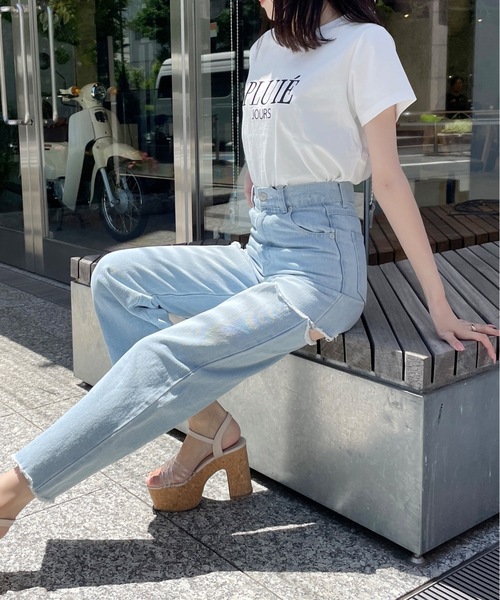 one way（ワンウェイ）の「【新色追加】PLUIE刺繍ロゴTシャツ（Tシャツ/カットソー・レディース・ピンク/ホワイト/ライトベージュ/ブラック/ホワイト×ブルー/ブラウン/ホワイト系その他・FREE）」の16枚目の写真