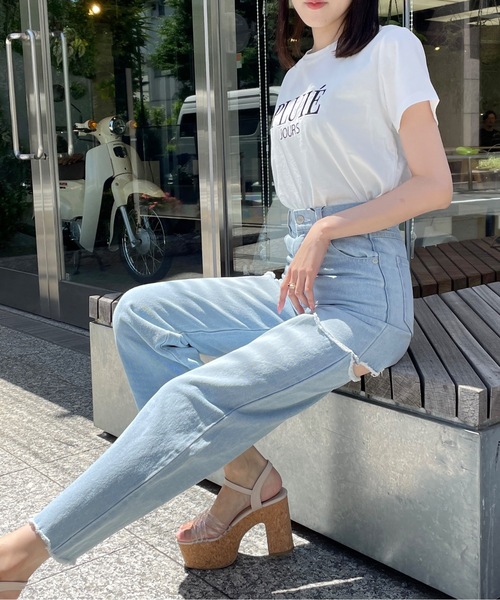 one way（ワンウェイ）の「【新色追加】PLUIE刺繍ロゴTシャツ（Tシャツ/カットソー・レディース・ピンク/ホワイト/ライトベージュ/ブラック/ホワイト×ブルー/ブラウン/ホワイト系その他・FREE）」の17枚目の写真