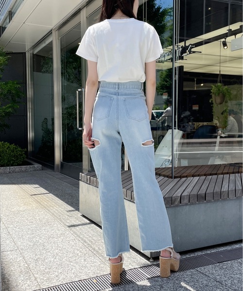 one way（ワンウェイ）の「【新色追加】PLUIE刺繍ロゴTシャツ（Tシャツ/カットソー・レディース・ピンク/ホワイト/ライトベージュ/ブラック/ホワイト×ブルー/ブラウン/ホワイト系その他・FREE）」の19枚目の写真