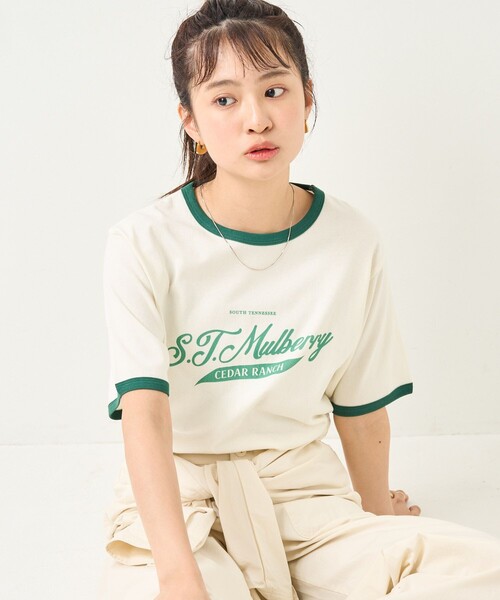 FREAK'S STORE(フリークスストア)の「FREAK’S STORE/フリークスストア VINTAGE MILK リンガーTシャツ/ヴィンテージミルクリンガーTシャツ(Tシャツ/カットソー・レディース・ネイビー/レッド/グリーン・フリ-)」の20枚目の写真