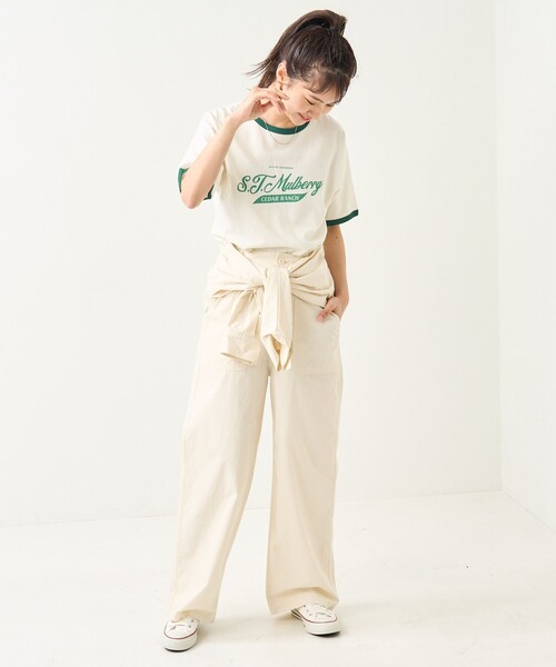 FREAK'S STORE(フリークスストア)の「FREAK’S STORE/フリークスストア VINTAGE MILK リンガーTシャツ/ヴィンテージミルクリンガーTシャツ(Tシャツ/カットソー・レディース・ネイビー/レッド/グリーン・フリ-)」の10枚目の写真