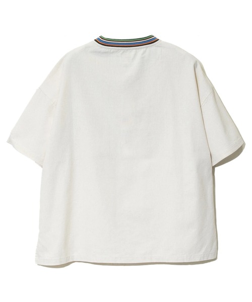 go slow caravan（ゴースローキャラバン）の「COBMASTER/コブマスター　リネンミックス マルチカラーリブ クルーネックTEE（Tシャツ/カットソー・メンズ・ダークグレー/ナチュラル/グリーン/オレンジ系その他・LARGE/MEDIUM/X-LARGE）」の13枚目の写真