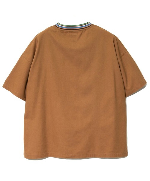 go slow caravan（ゴースローキャラバン）の「COBMASTER/コブマスター　リネンミックス マルチカラーリブ クルーネックTEE（Tシャツ/カットソー・メンズ・ダークグレー/ナチュラル/グリーン/オレンジ系その他・LARGE/MEDIUM/X-LARGE）」の18枚目の写真