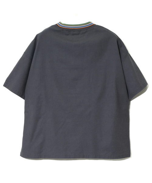 go slow caravan（ゴースローキャラバン）の「COBMASTER/コブマスター　リネンミックス マルチカラーリブ クルーネックTEE（Tシャツ/カットソー・メンズ・ダークグレー/ナチュラル/グリーン/オレンジ系その他・LARGE/MEDIUM/X-LARGE）」の14枚目の写真