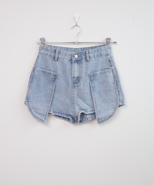 shopnikoniko（ショップニコニコ）の「2way ハイウエスト セパレートデニム ウエスト調節可能（デニムパンツ・レディース・ブルー・フリー）」の7枚目の写真