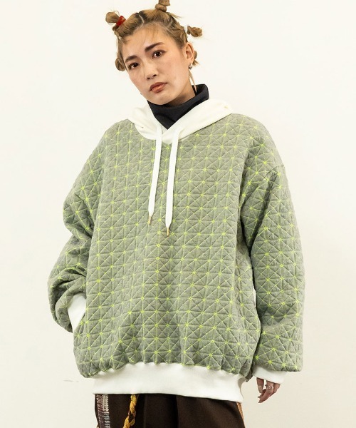 masterkey（マスターキー）の「mpa3169-GALAXY-HOODIE コクーンシルエットフーディー（パーカー・メンズ・グリーン/ホワイト/ブラック・1/2）」の3枚目の写真
