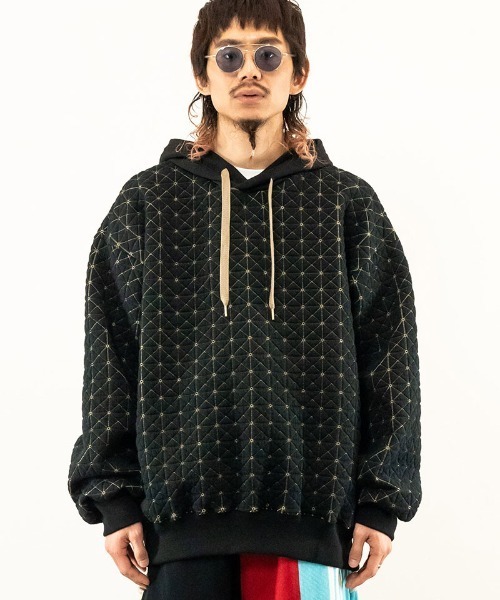 masterkey（マスターキー）の「mpa3169-GALAXY-HOODIE コクーンシルエットフーディー（パーカー・メンズ・グリーン/ホワイト/ブラック・1/2）」の2枚目の写真
