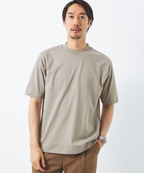green label relaxing（グリーンレーベルリラクシング）の「COMFY COOL クルーネック Tシャツ -接触冷感・吸水速乾-（Tシャツ/カットソー・メンズ・ライラック/ホワイト/ネイビー/ベージュ・L/XL/S/M）」の3枚目の写真