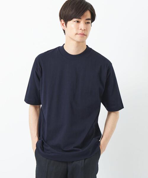 green label relaxing（グリーンレーベルリラクシング）の「COMFY COOL クルーネック Tシャツ -接触冷感・吸水速乾-（Tシャツ/カットソー・メンズ・ライラック/ホワイト/ネイビー/ベージュ・L/XL/S/M）」の4枚目の写真