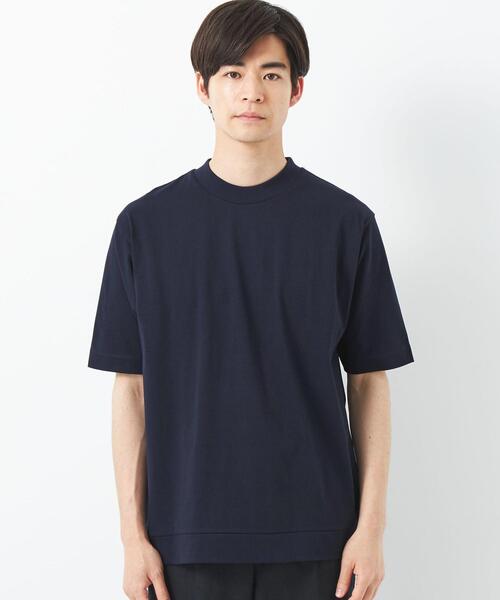 green label relaxing（グリーンレーベルリラクシング）の「COMFY COOL クルーネック Tシャツ -接触冷感・吸水速乾-（Tシャツ/カットソー・メンズ・ライラック/ホワイト/ネイビー/ベージュ・L/XL/S/M）」の5枚目の写真