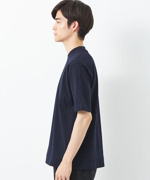 green label relaxing（グリーンレーベルリラクシング）の「COMFY COOL クルーネック Tシャツ -接触冷感・吸水速乾-（Tシャツ/カットソー・メンズ・ライラック/ホワイト/ネイビー/ベージュ・L/XL/S/M）」の6枚目の写真