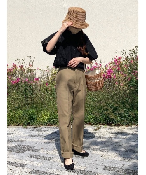 ANOTHER S（アナザーエス）の「ノーカラーバルーン袖ブラウス（シャツ/ブラウス・レディース・オフホワイト/ブラック・M）」の7枚目の写真