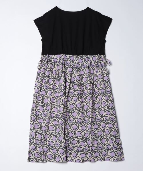 sandy（サンディー）の「sandy/カットソーｘプリント布帛切替えＯＰ（Tシャツ/カットソー・レディース・ベージュ/ブラック/オフホワイト/チャコールグレー・FREE）」の2枚目の写真