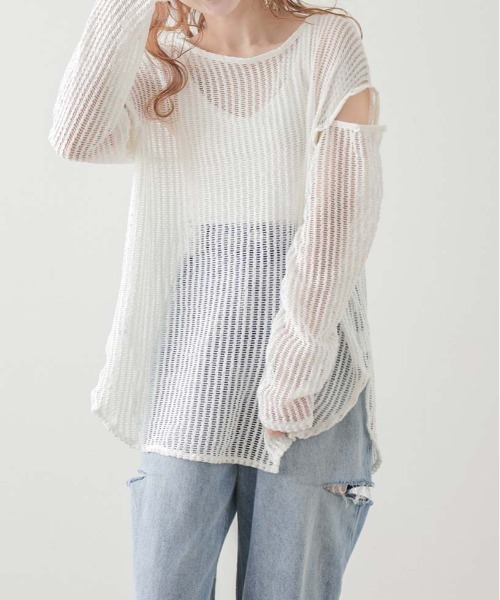 AMELY(エミリー)の「2wayメッシュプルオーバー(その他トップス・レディース・テラコッタ/ホワイト/カーキ/ブラック・フリー)」の2枚目の写真