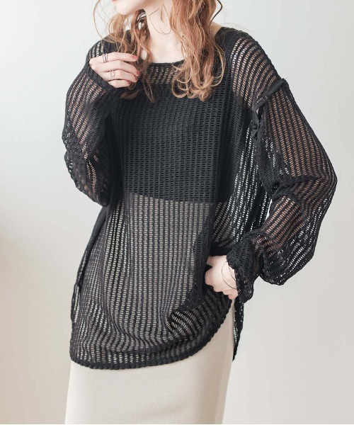 AMELY(エミリー)の「2wayメッシュプルオーバー(その他トップス・レディース・テラコッタ/ホワイト/カーキ/ブラック・フリー)」の3枚目の写真