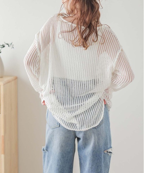 AMELY(エミリー)の「2wayメッシュプルオーバー(その他トップス・レディース・テラコッタ/ホワイト/カーキ/ブラック・フリー)」の6枚目の写真