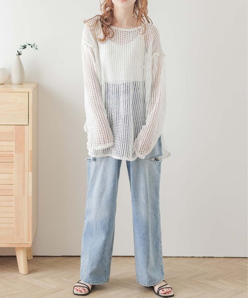 AMELY(エミリー)の「2wayメッシュプルオーバー(その他トップス・レディース・テラコッタ/ホワイト/カーキ/ブラック・フリー)」の5枚目の写真